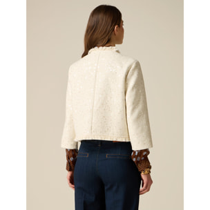 Oltre - Giacca in tweed con paillettes - Bianco