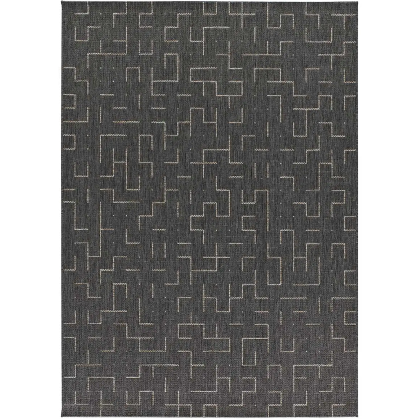 BREEZE Alfombra de exterior geométrica gris, varias medidas disponibles.