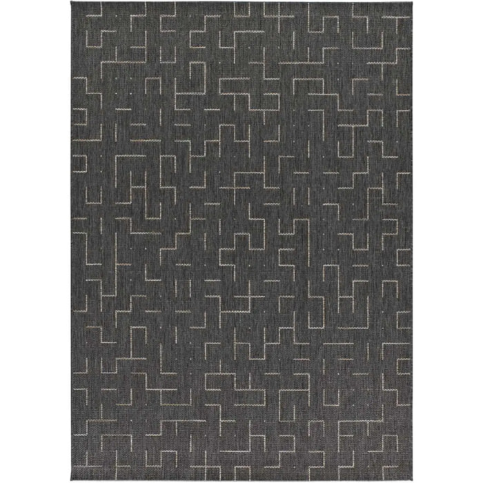 BREEZE Alfombra de exterior geométrica gris, varias medidas disponibles.