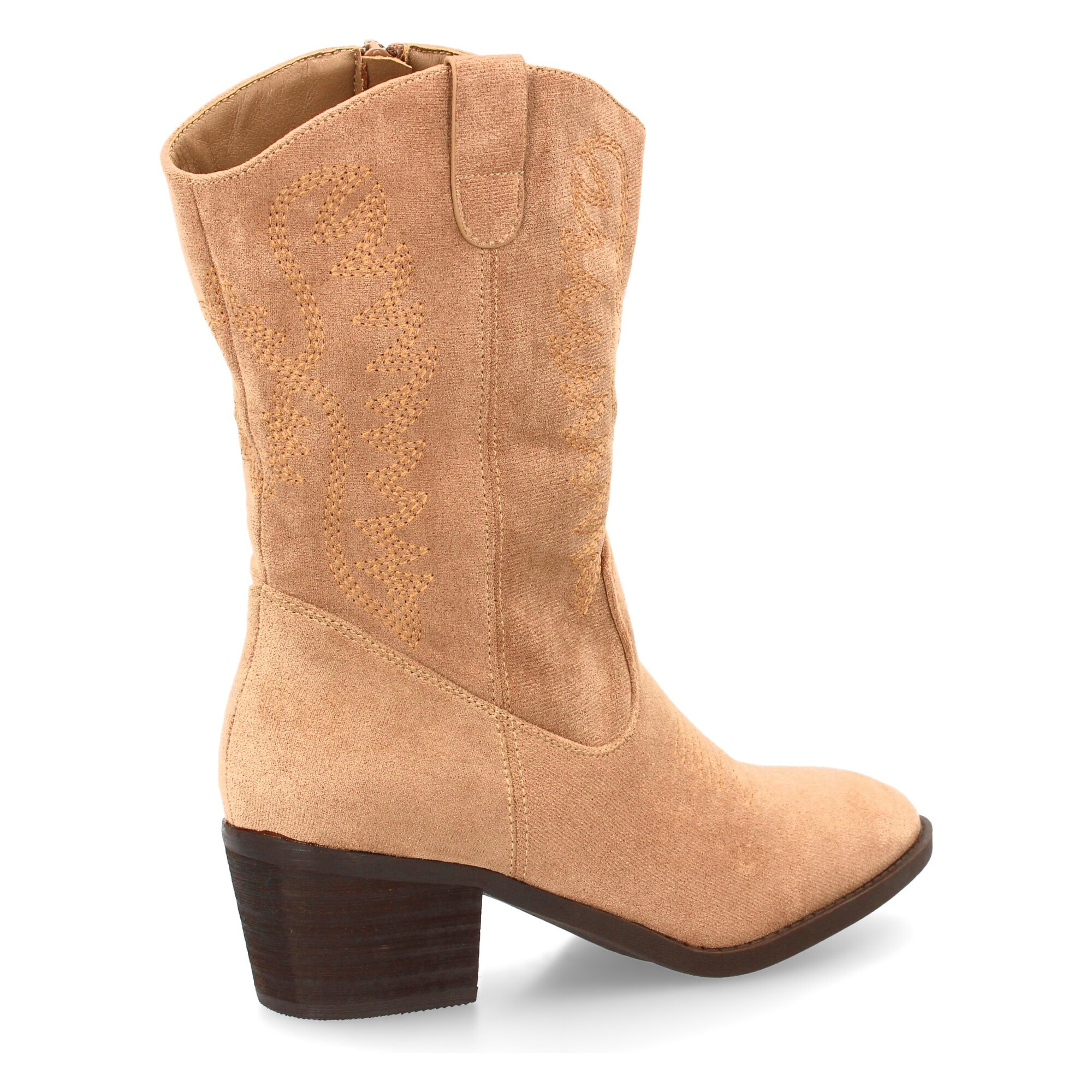 Botín cowboy mujer con bordados en la caña