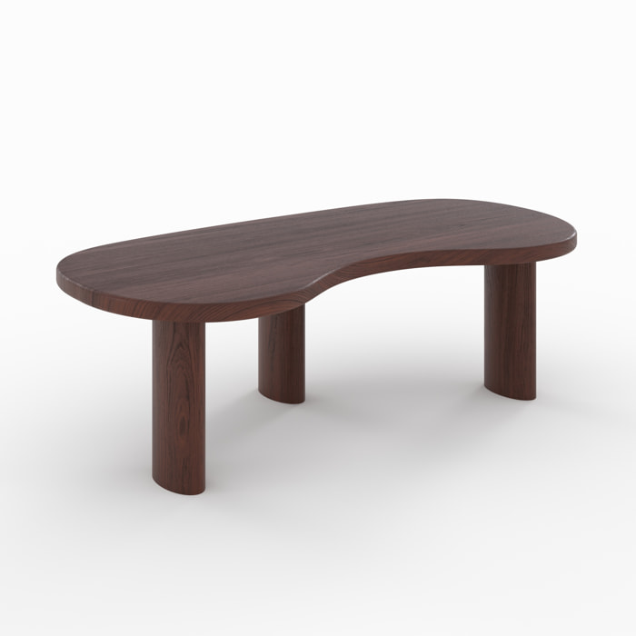 Table basse organique en bois massif de mindi foncé - Brandan