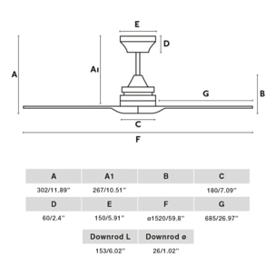 ALO L Ventilatore a soffitto bianca/legno