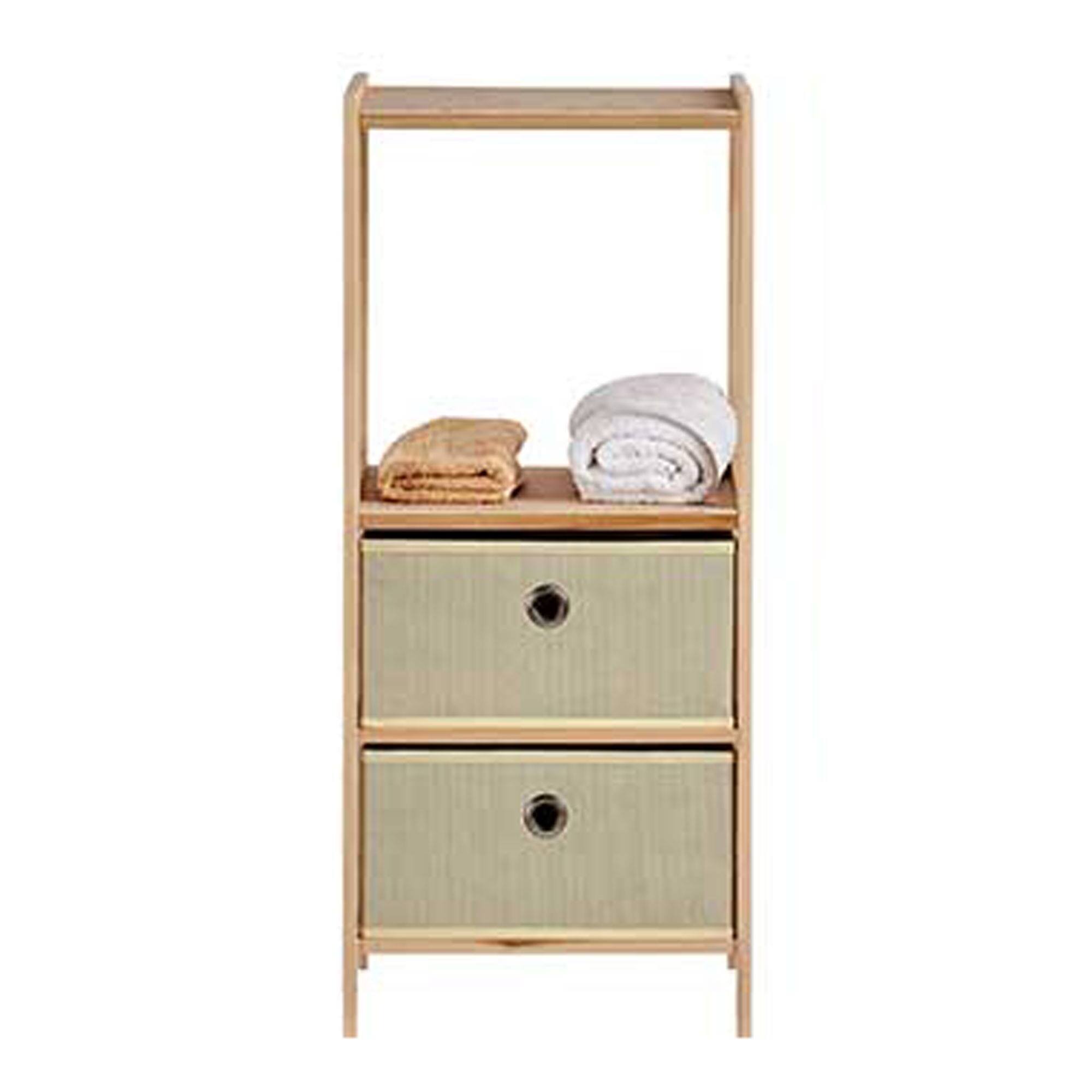 Estanteria 2 baldas 2 cajones natural colección kipit