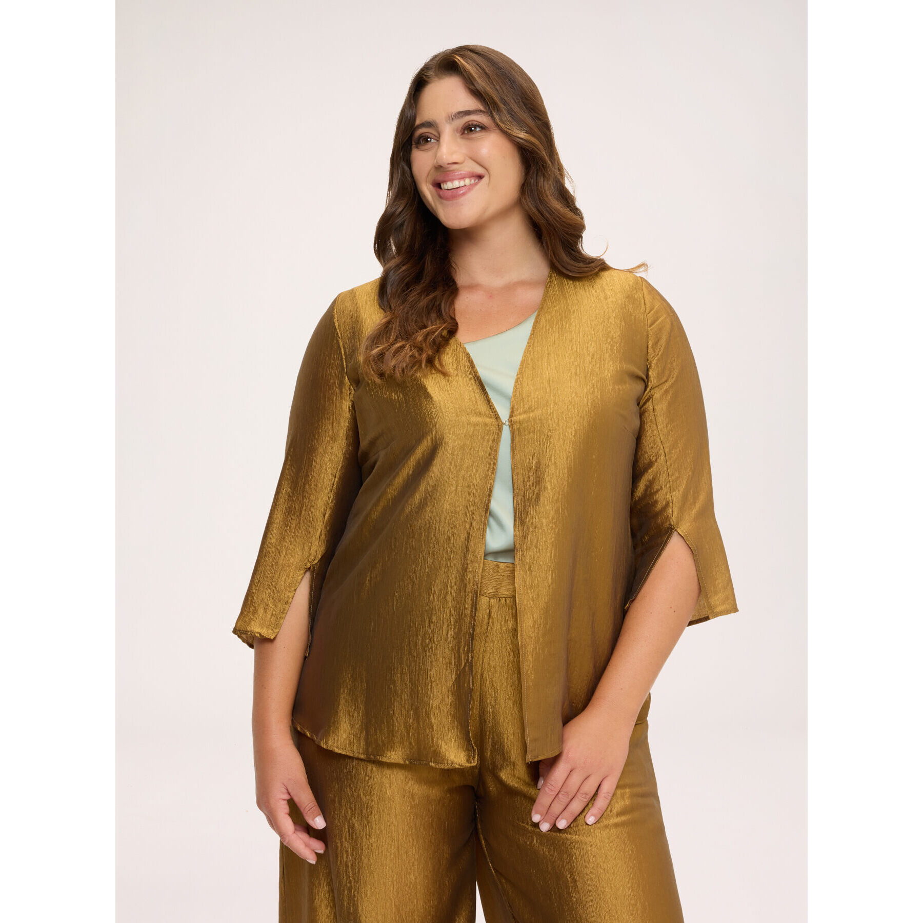 Fiorella Rubino - Giacca destrutturata effetto metallizzato - Oro