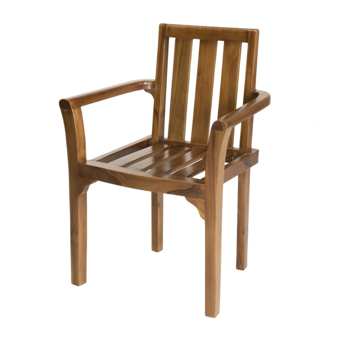 MAEVA - Ensemble de 2 fauteuils empilables en bois teck huilé