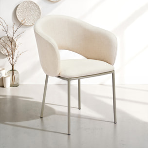 Lot de 2 chaises de salle à manger Tomasucci JADE', en tissu, beige, platine, 57 × 54 × 80 cm