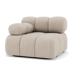 Ruby - module d'assise gauche en velours texturé - Beige