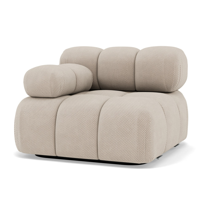 Ruby - module d'assise gauche en velours texturé - Beige