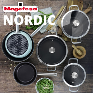 Olla "nordic" verde ø20cm con tapa de vidrio