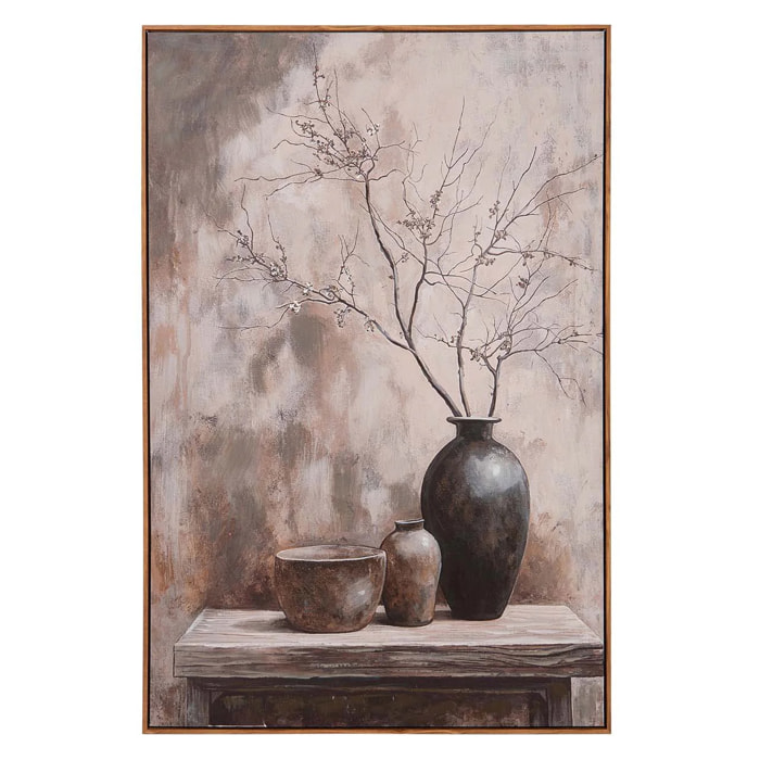 Cuadro Jarrones 80% Pintado A Mano 80x4x120 Cm
