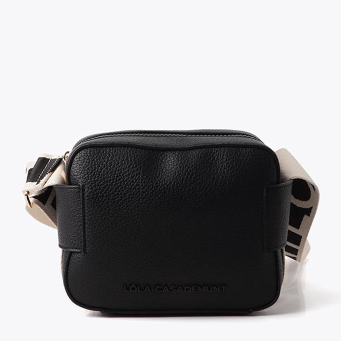 Borsa a tracolla in nylon a contrasto