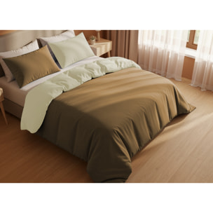 Copripiumino Bicolor Double Face Matrimoniale 100% Cotone Made in Italy