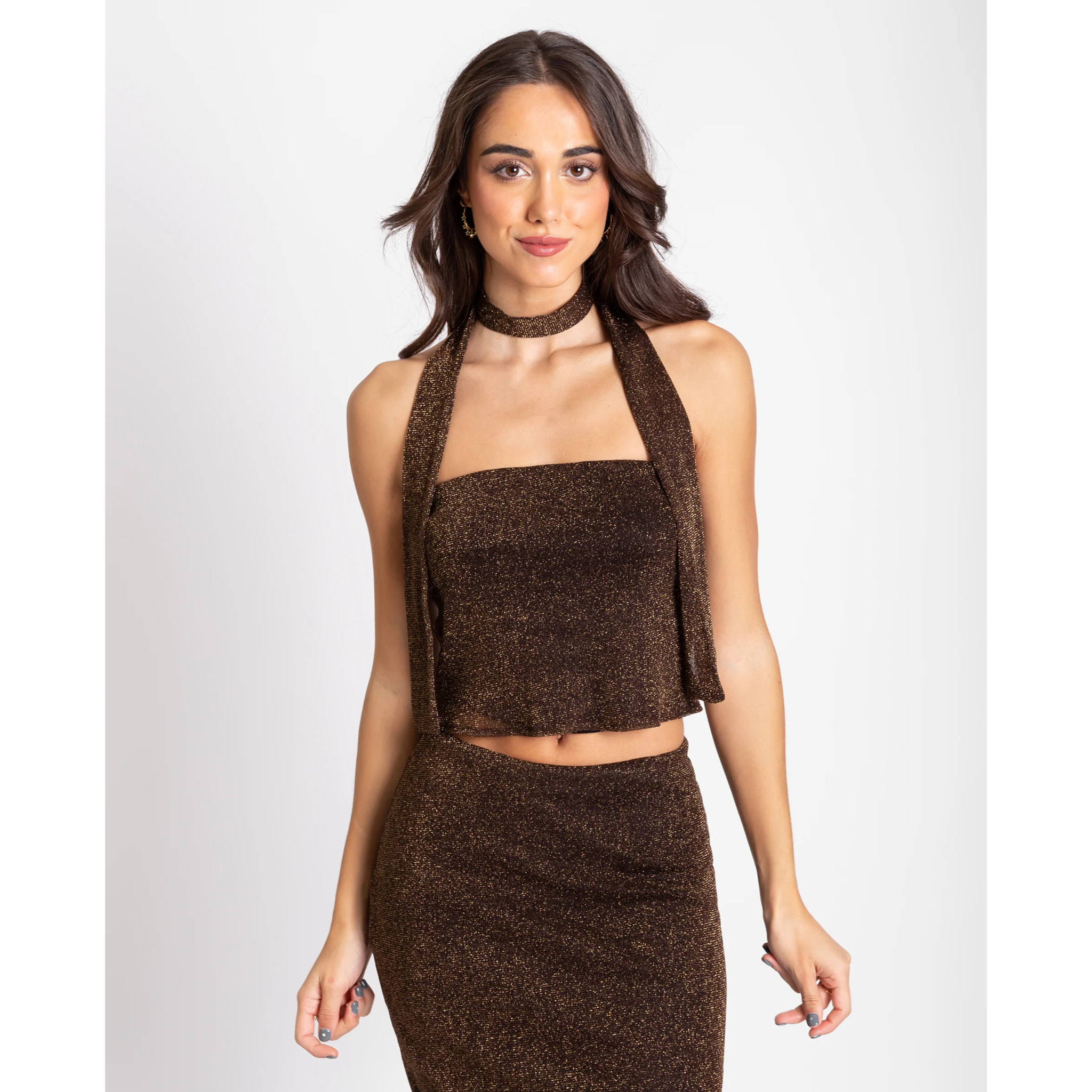 Top de mujer bandeau con fular