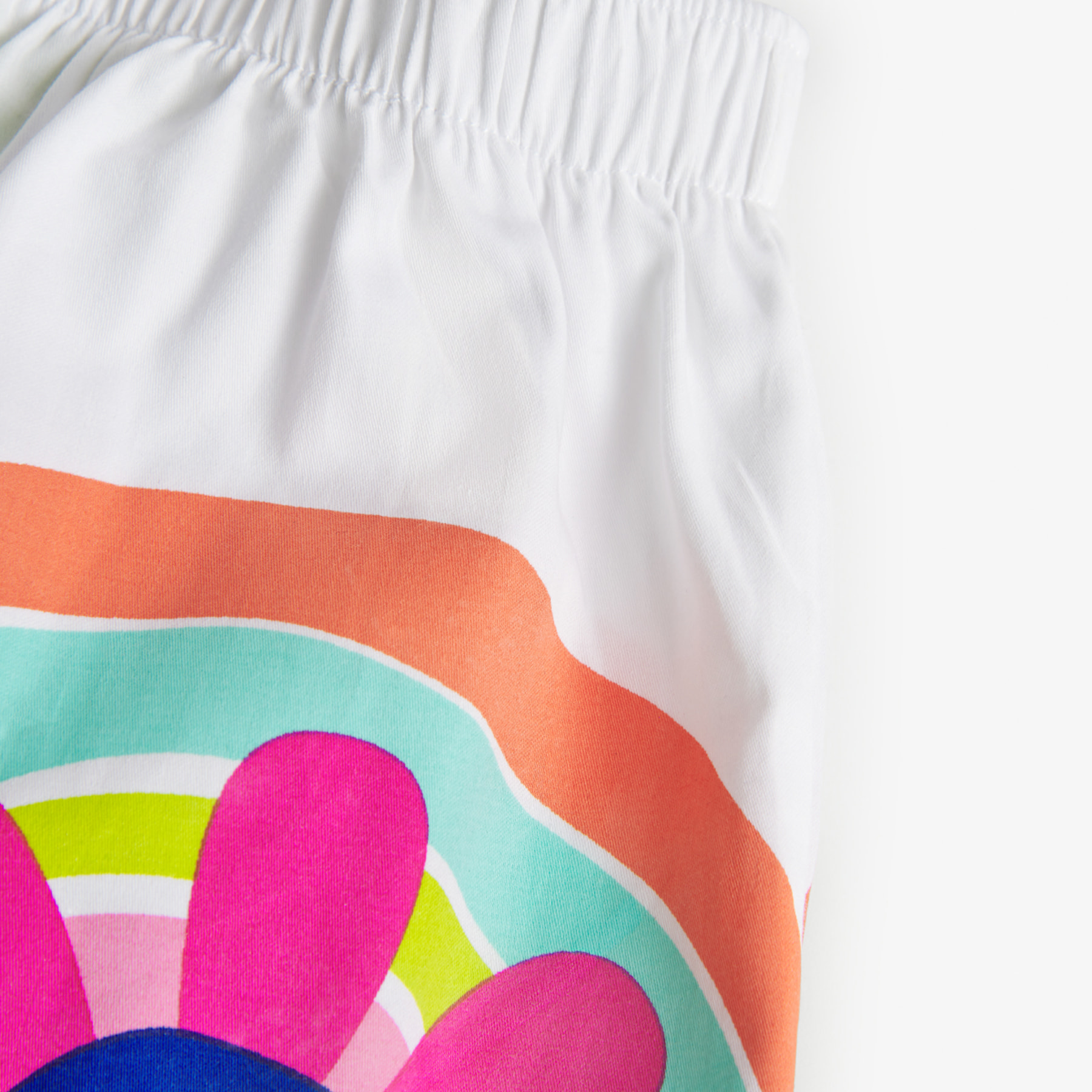 Falda satÃ©n para niÃ±a estampada de color blanco, Camiseta