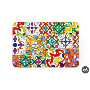 Set 6 tovagliette rettangolari Excelsa – Lisbona, Polipropilene Multicolore