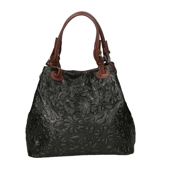 Borsa a mano da donna - Modello Elenia - Vera pelle - 33.0 x 29.0 x 16.0 cm