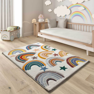 BALLOON Alfombra infantil con arcoÃ­ris multicolor, 120x170 cm.
