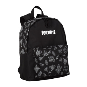 Zaino americano Fortnite Dark Black, si illumina al buio. Scomparto per computer portatile.