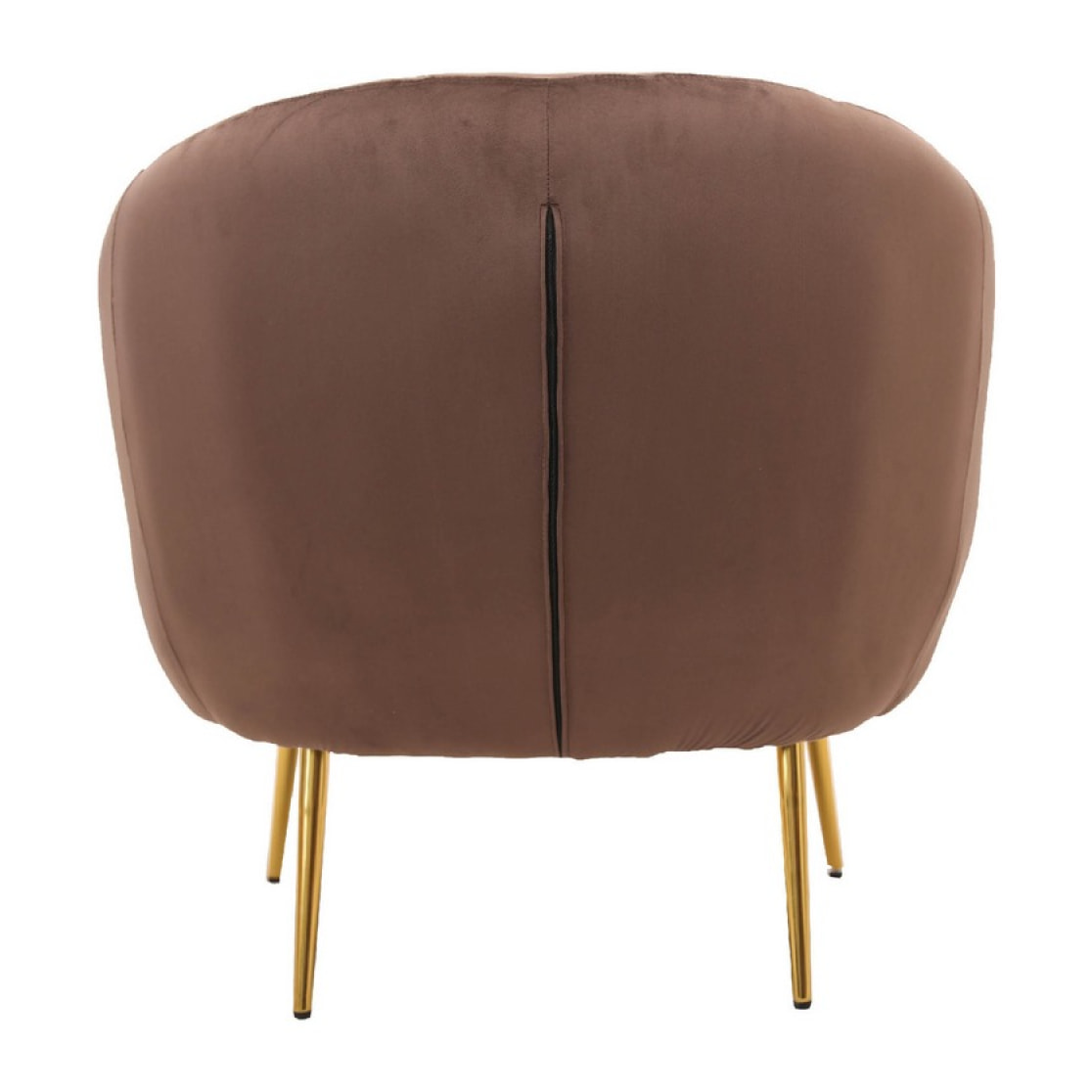 Poltrona design da salotto in velluto marrone