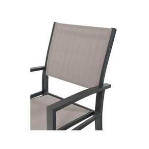 Fauteuil jardin Alu/Textilène "Tropic" - Phoenix - Taupe - Lot de 2