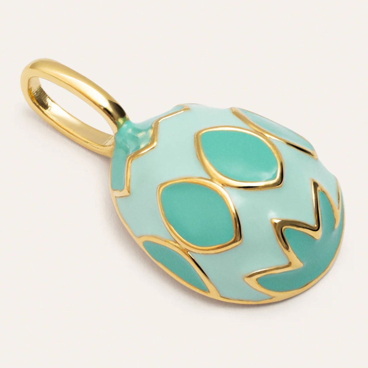 Charm Easter Egg Blue Baño Oro