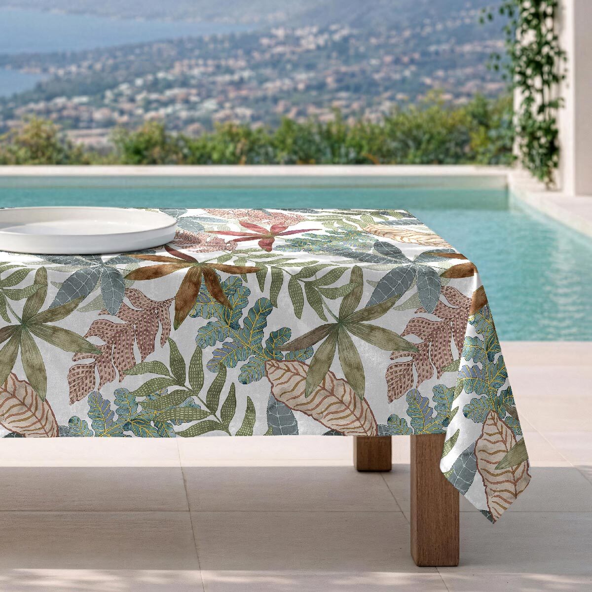 Mantel antimanchas Foliage - 100% algodón -
