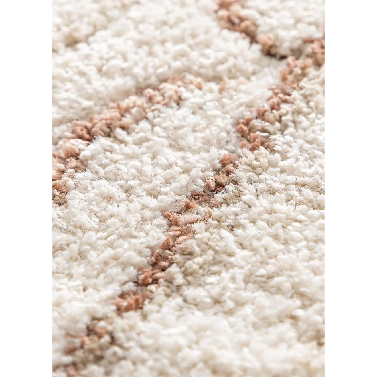 EMBER Alfombra infantil shaggy escandinava Crema y Rosa, varias medidas disponibles.