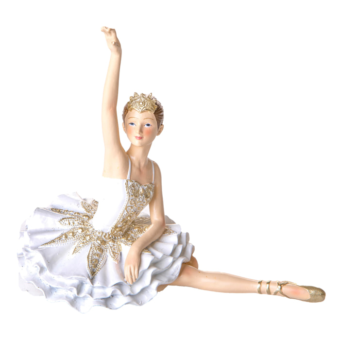 Ballerina Seduta. Altezza 17,5 Cm - Pezzi 1 - 19X17,5X11cm - Colore: dorato - Bianchi Dino - Articoli Natalizi