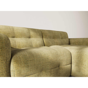 Diane - Canapé d'angle droit 4 places en velours texturé - Vert Kaki