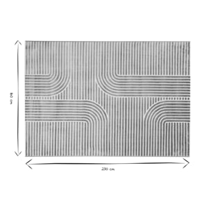 Tapis graphique rectangulaire taupe 160 x 230 cm MAGNUS