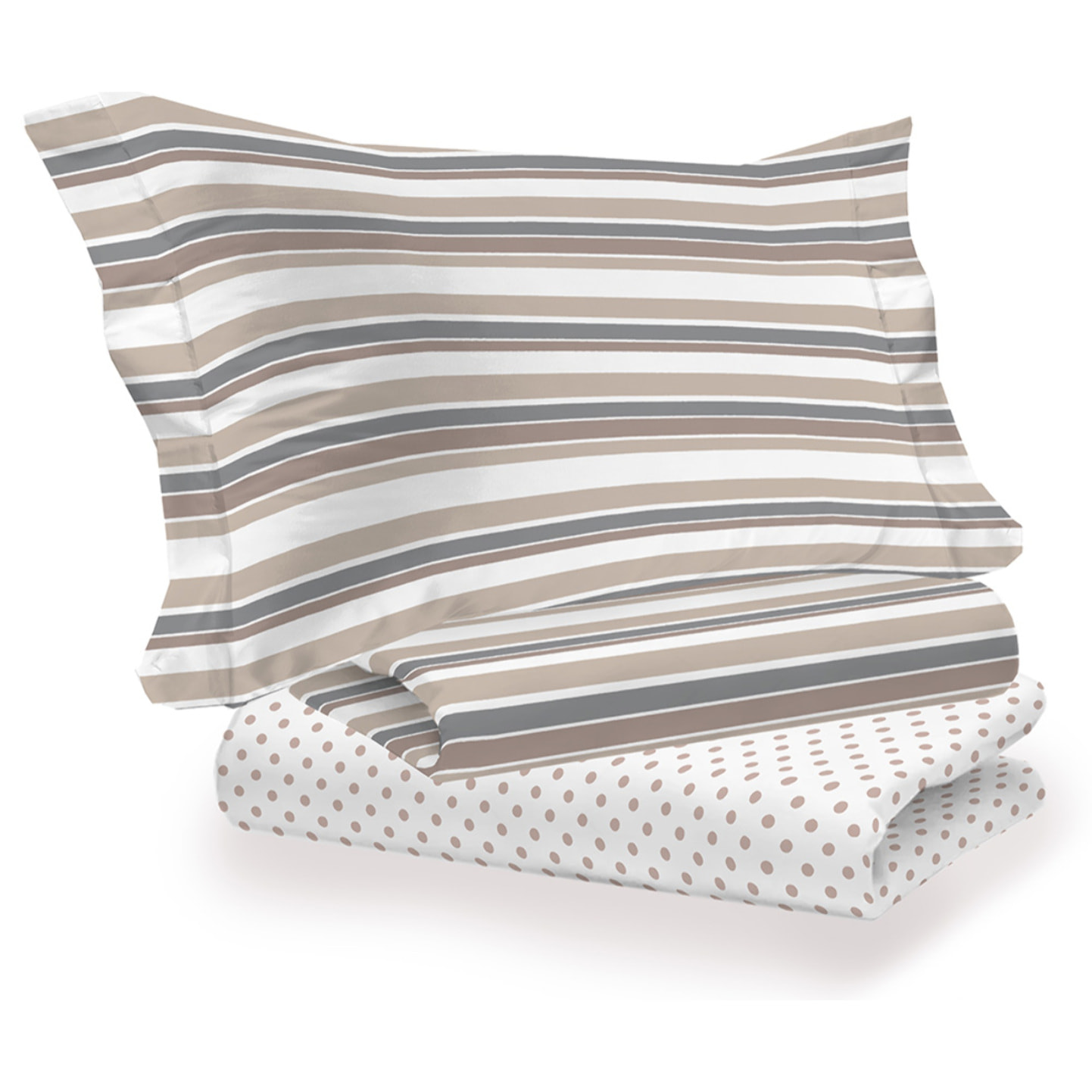 Completo letto riga dots beige