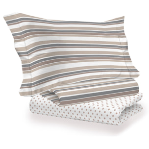 Completo letto riga dots beige