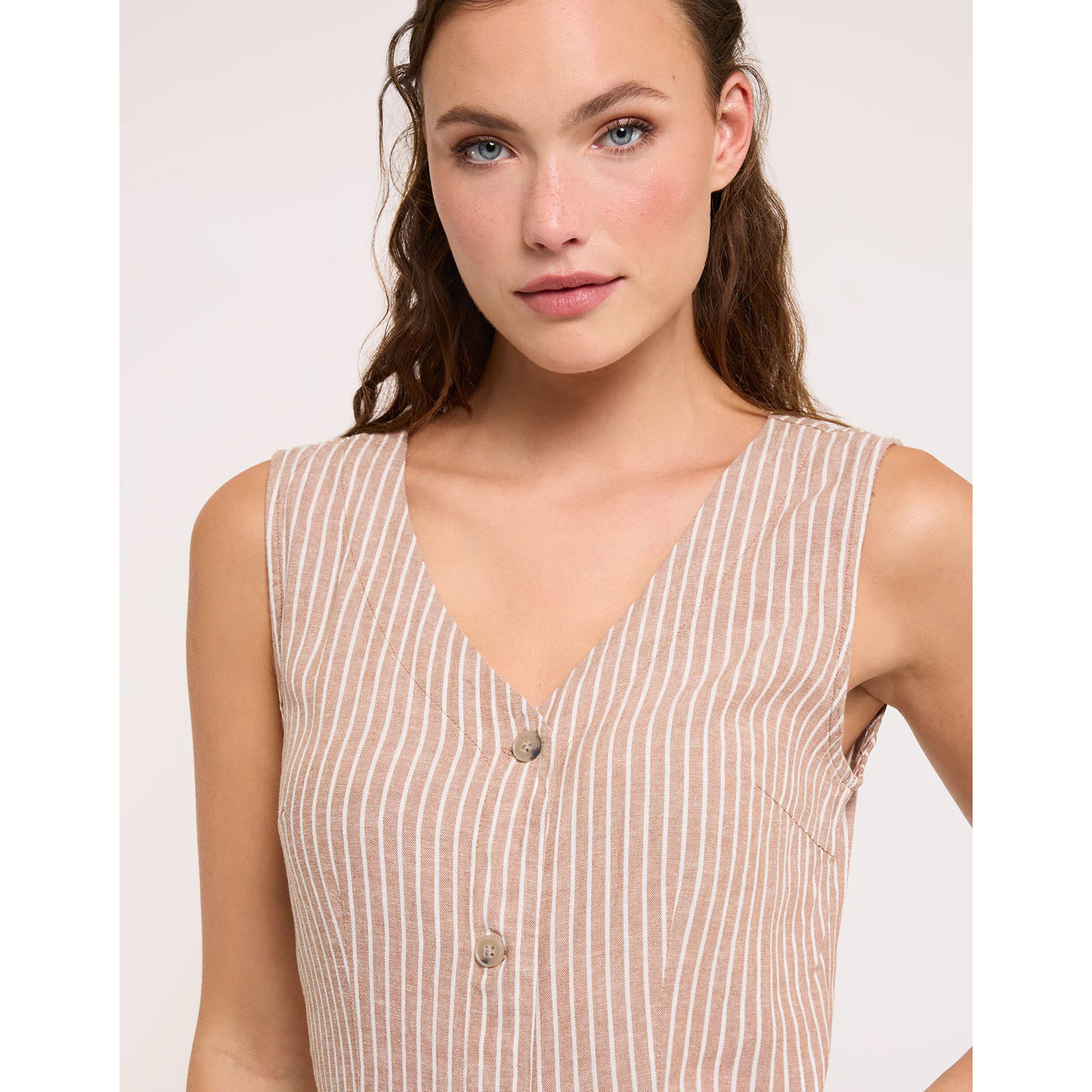 Vestido Midi Marrón - Coffee Stripe