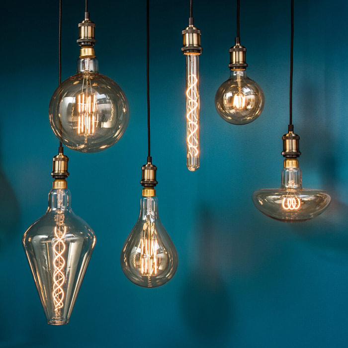 Ampoule LED "Champignon" ambrée - filament torsadé E27