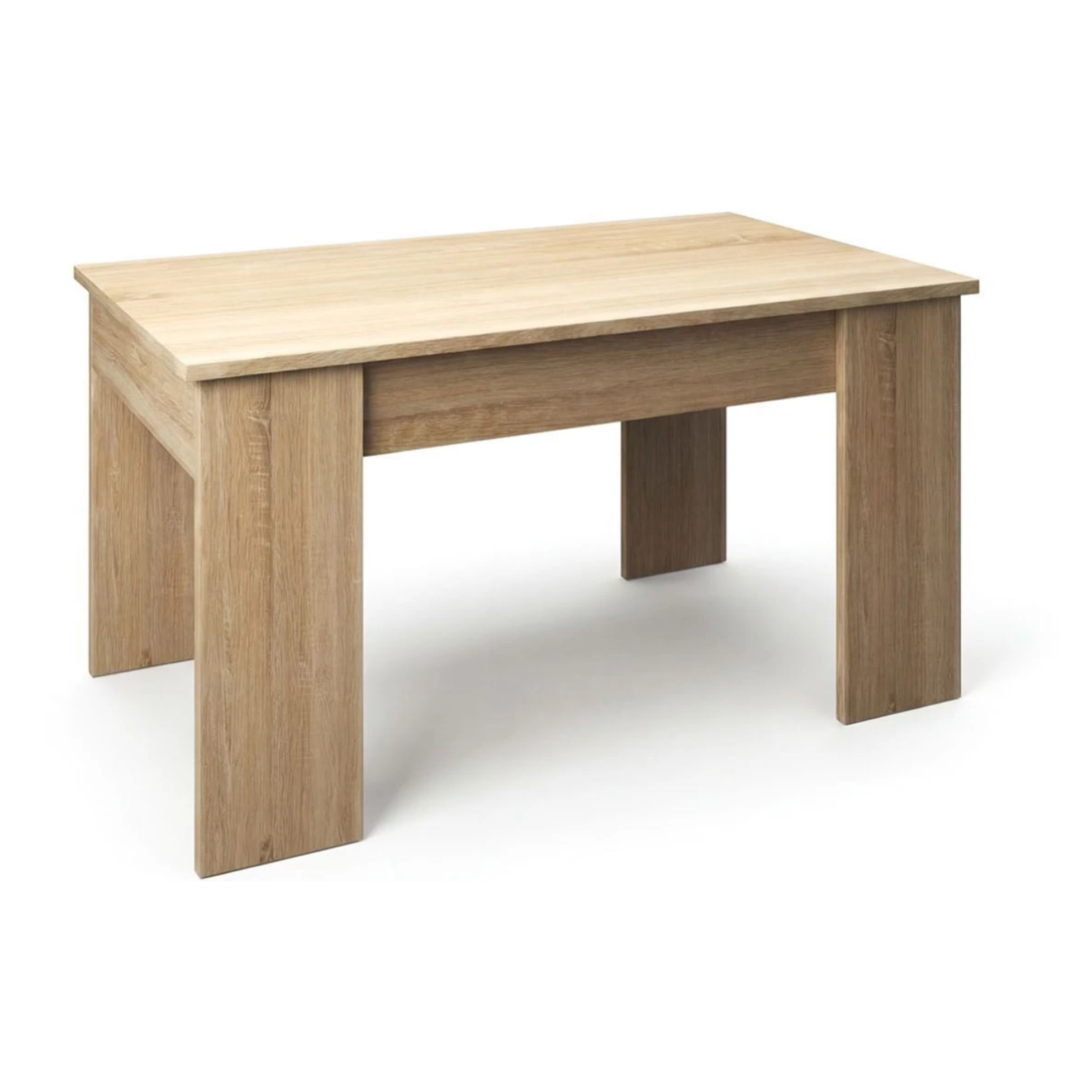 Mesa de centro elevable con almacenaje en roble canadian 90x43-53 cm Norak Roble Canadian