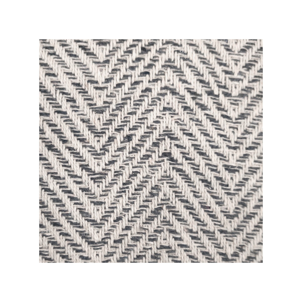 Coussin en coton brodé carré 40 x 40 cm motifs chevrons gris - BROKE