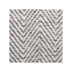 Coussin en coton brodé carré 40 x 40 cm motifs chevrons gris - BROKE