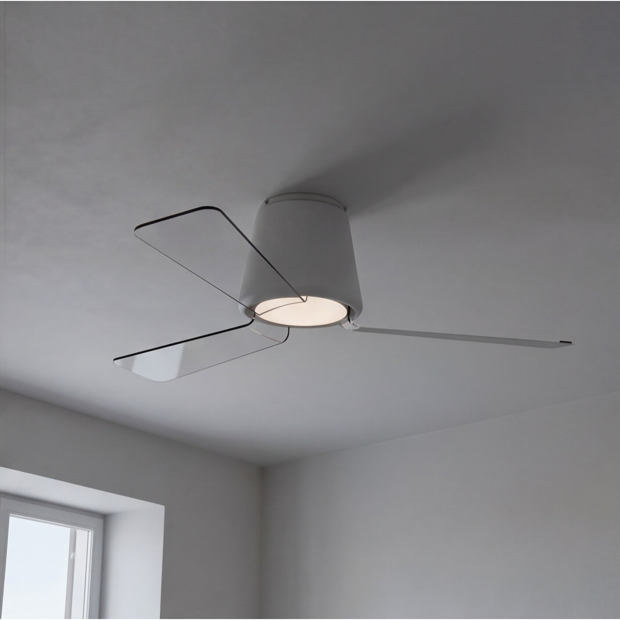 Forlight Ventilador IP44 Garbí LED 18.8W 3000K Blanco Transparente 886lm
