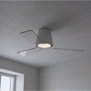 Forlight Ventilador IP44 Garbí LED 18.8W 3000K Blanco Transparente 886lm