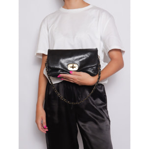 Borsa a tracolla da donna Made in Italy - Modello Floralia Lux - Pelle scamosciata - 25.0 x 15.0 x 11.0 cm