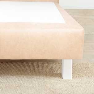 Jeu de 4 pieds de lit carres blancs | Bois Naturel | Hauteur 15 cm