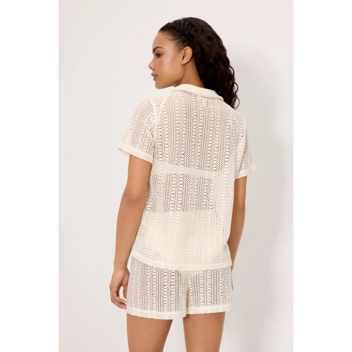 T-shirt a maniche corte Beige