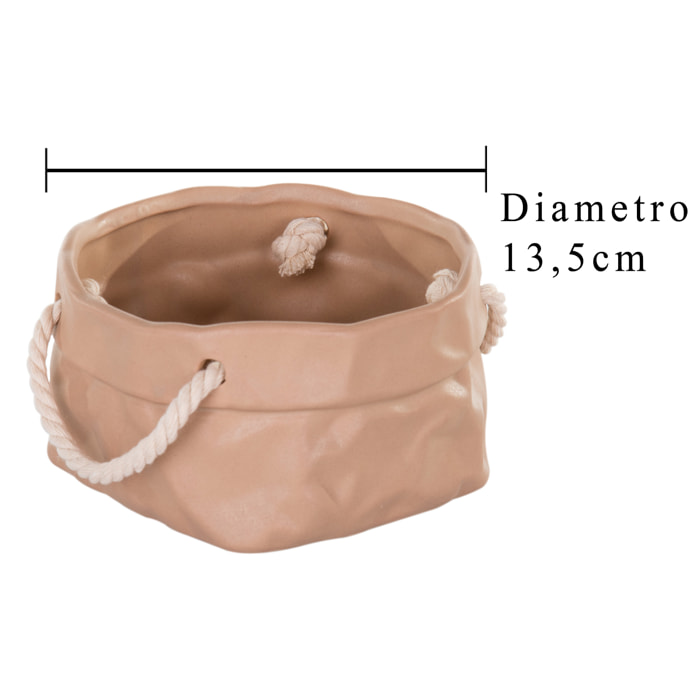 Ciotola In Ceramica. Larghezza 13,5 Cm - Pezzi 4 - 13,5X8X13,5cm - Colore: Bianco - Bianchi Dino - Decori Casa E Complementi