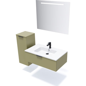 Ensemble vasque intégrée 1 tiroir + miroir - SOHO