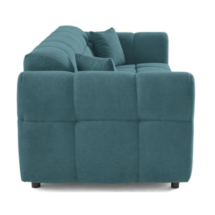 Ray - canapé droit 3 places en tissu texturé - Bleu grisé