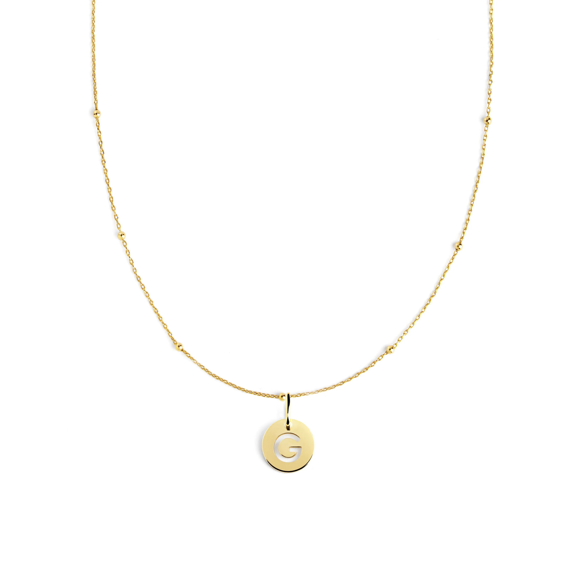 Collar Mini Medallion Plata Baño Oro