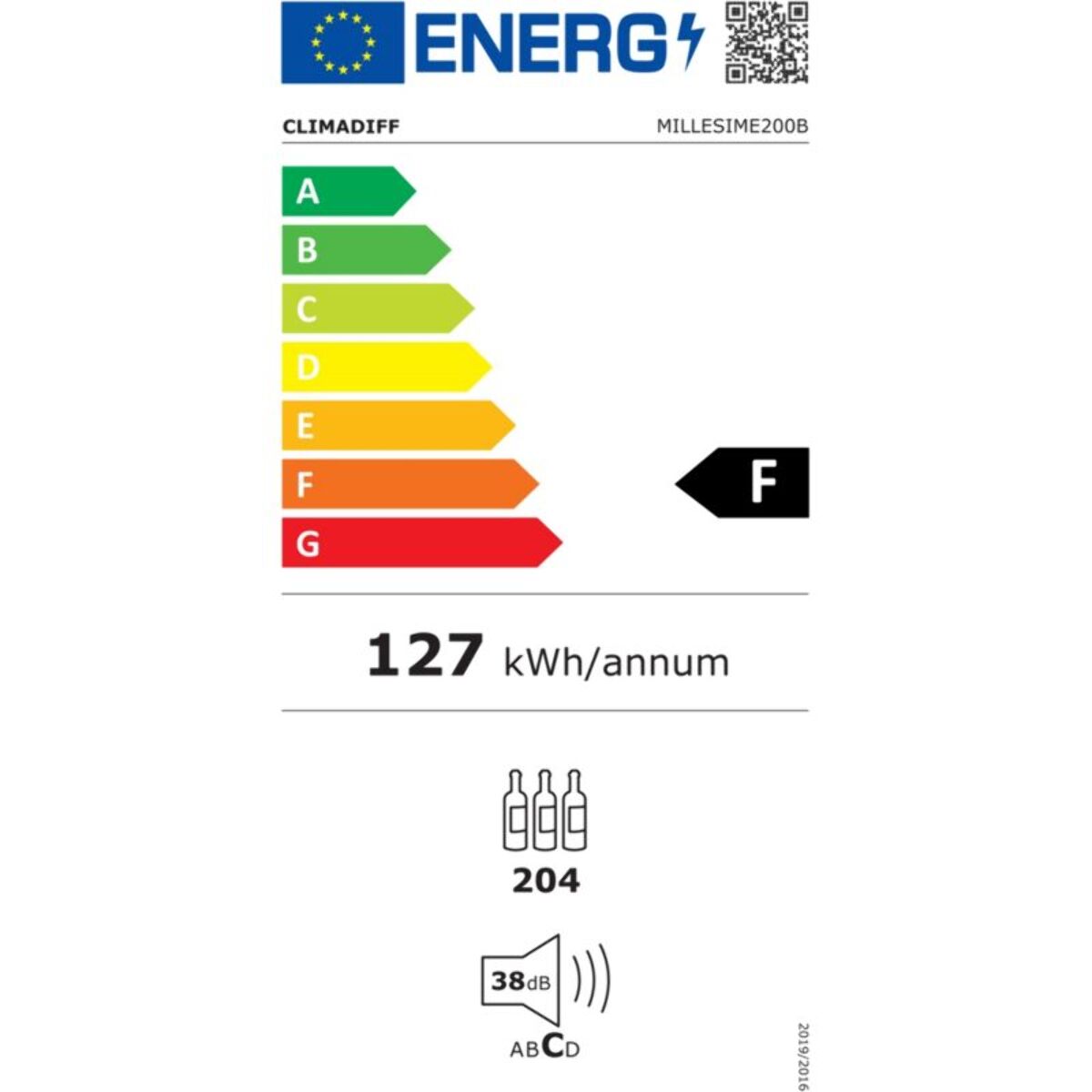 Cave à vin vieillissement CLIMADIFF MILLESIME200B