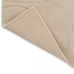 Tapis salon et chambre fait à la main en laine motif faux uni HAZA