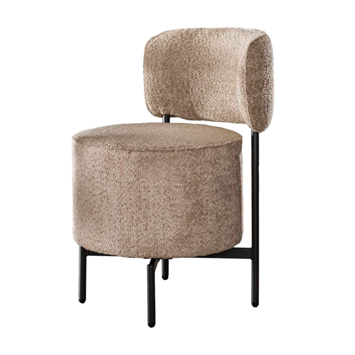 Tissia - lot de 2 chaises pivotantes - en tissu bouclette - Sable