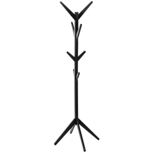 Porte-manteaux 8 crochets bois Noir